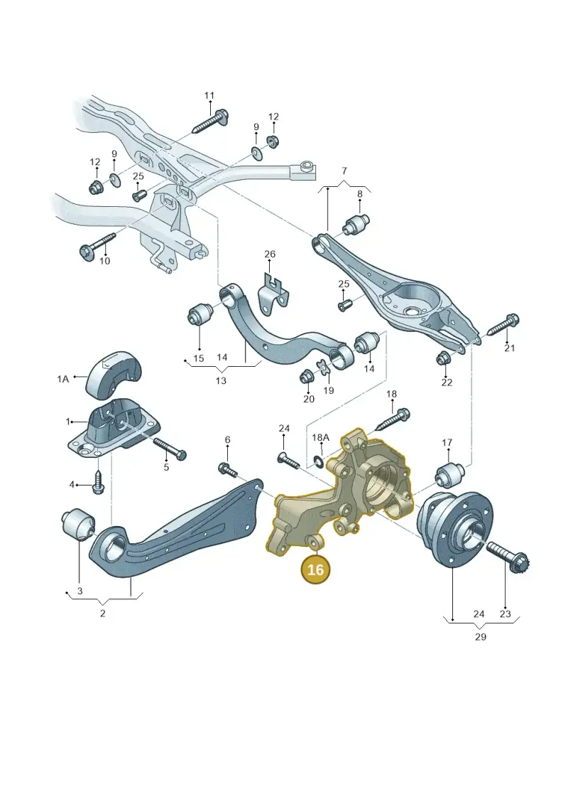 3Q0505436M — Volkswagen Passat saloon (2014-2024) diagram 746505300, position 16