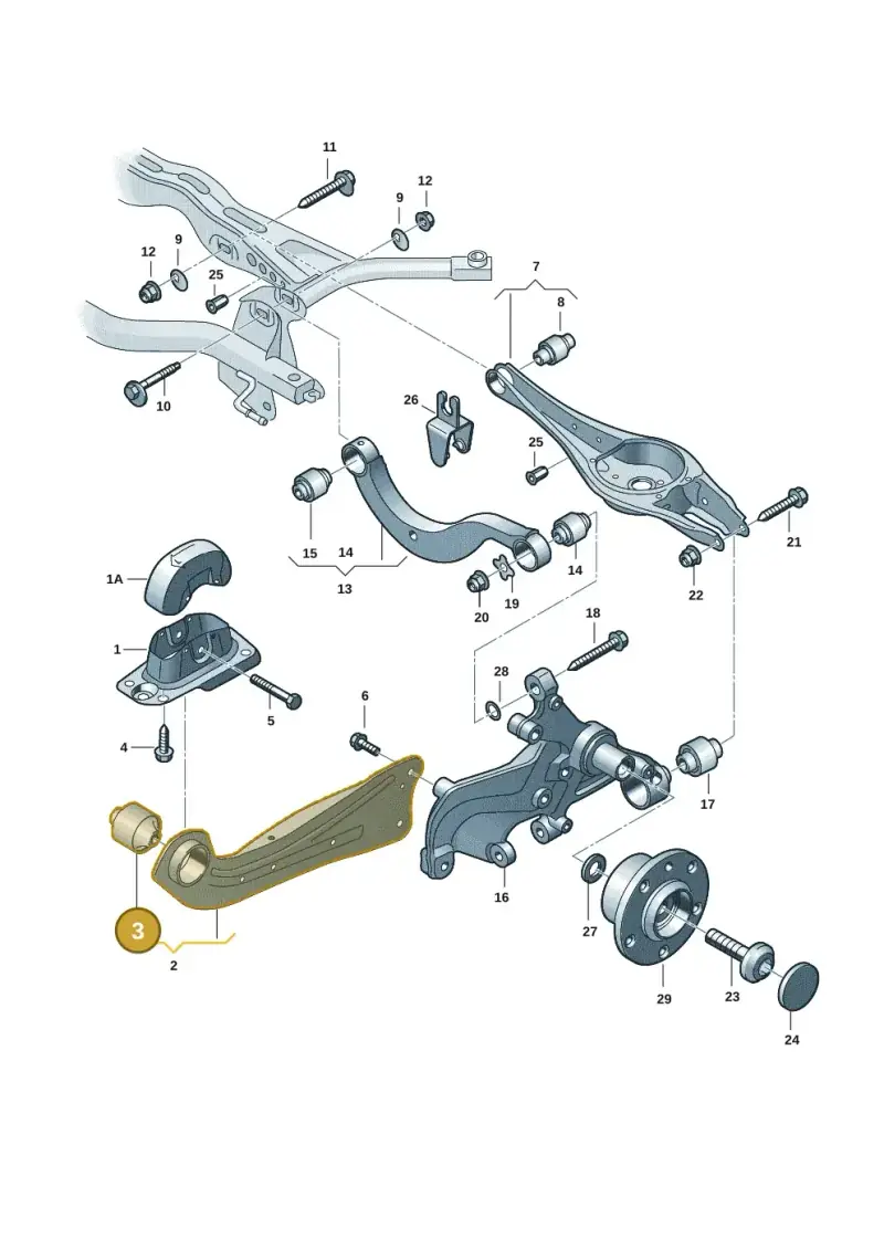 3Q0505541A — Volkswagen Passat saloon (2014-2024) diagram 793505005, position 3