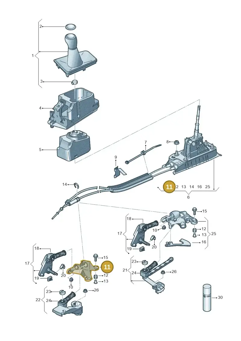 3Q0711789 — Volkswagen Golf 2.0 BlueMotion (2019-2024) diagram 5h0711030, position 11