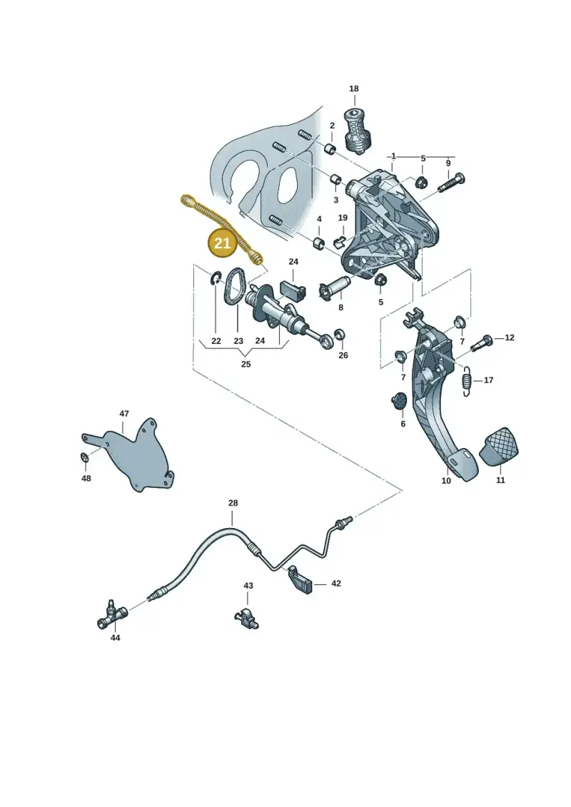 3Q0721453 — Volkswagen Caddy Maxi Kombi (2020-2024) diagram 2ka721250, position 21
