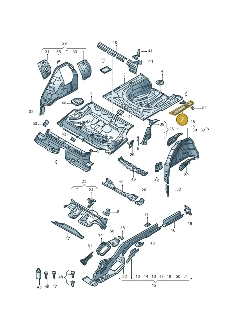 3Q0802089 — Volkswagen Magotan 2.0 (2016-) diagram 875803020, position 7