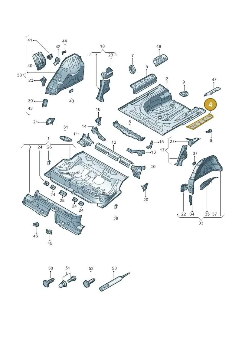 3Q0802089 — Volkswagen Passat estate (2023-) diagram 3j0803350, position 4