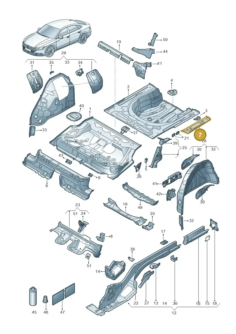 3Q0802090B — Volkswagen Arteon (2017-2023) diagram 828803200, position 7