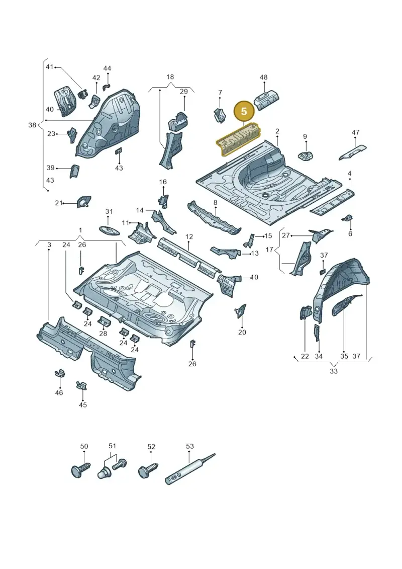 3Q0802090B — Volkswagen Passat estate (2023-) diagram 3j0803350, position 5