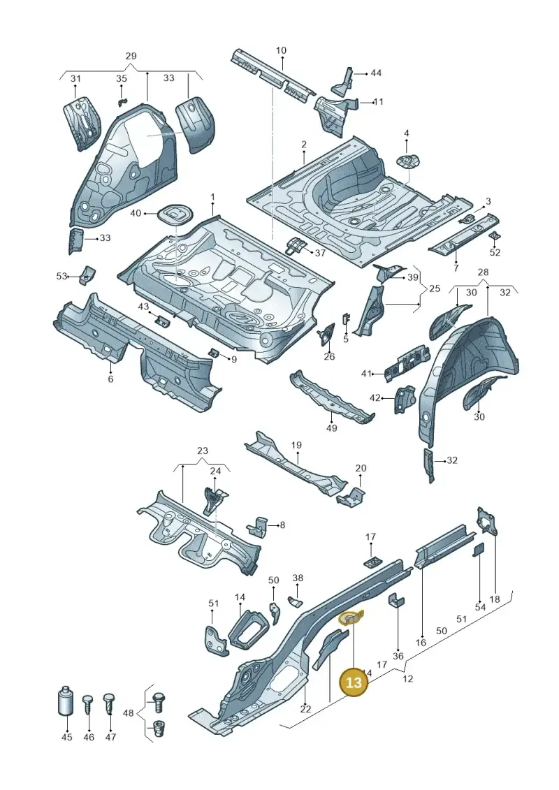 3Q0803457 — Volkswagen Passat saloon (2014-2024) diagram 793803200, position 13