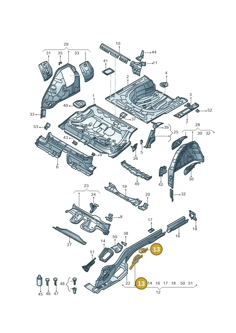 3Q0803457 — Volkswagen Magotan 2.0 (2016-) diagram 875803020, position 13