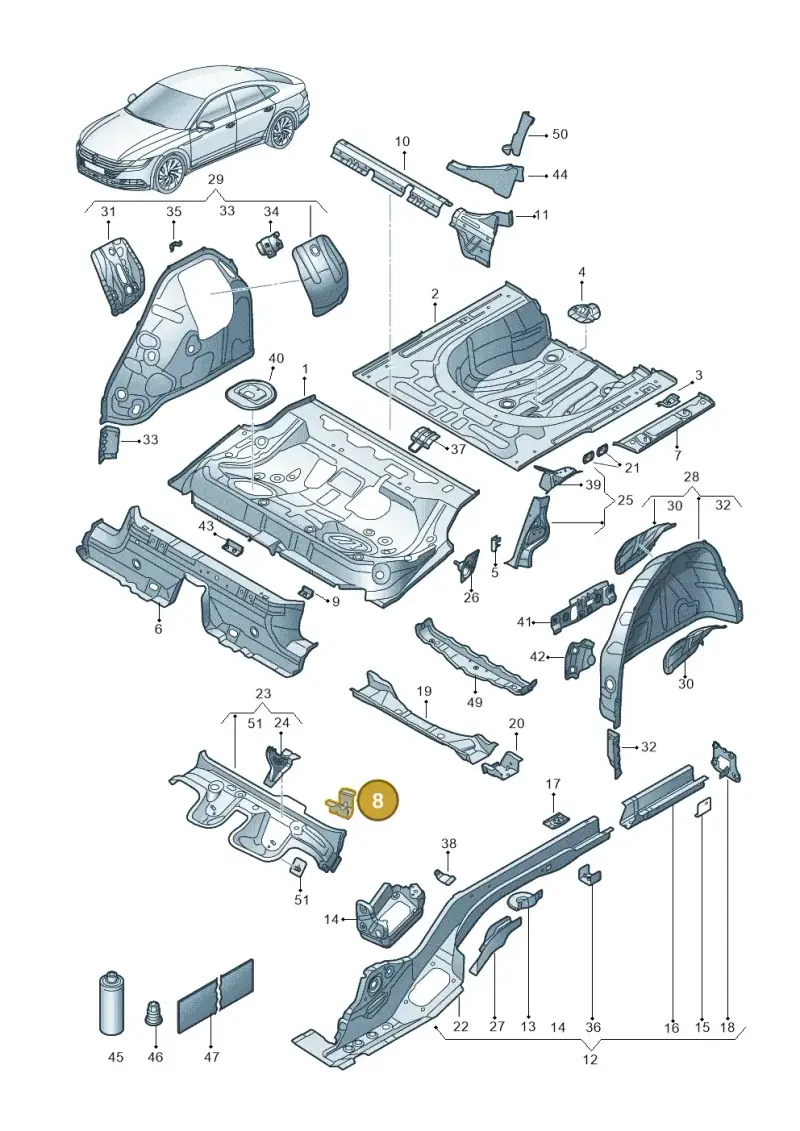 3Q0803826 — Volkswagen Arteon (2017-2023) diagram 828803200, position 8