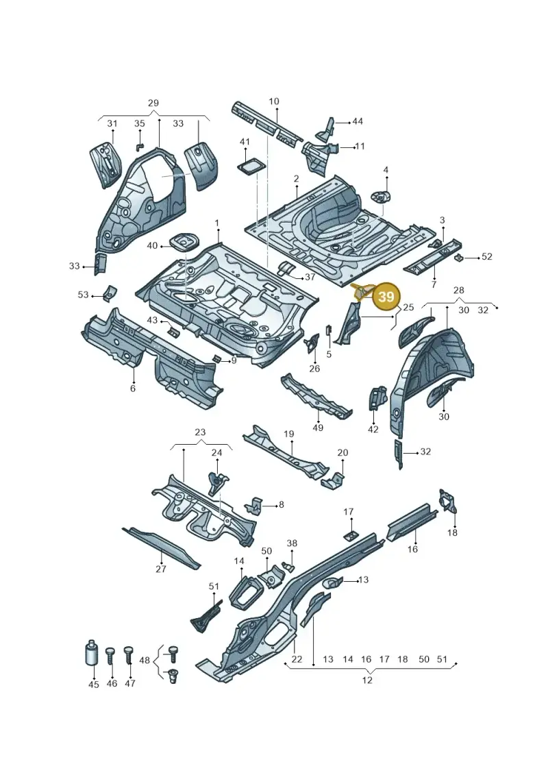 3Q0803875 — Volkswagen Magotan 2.0 (2016-) diagram 875803020, position 39