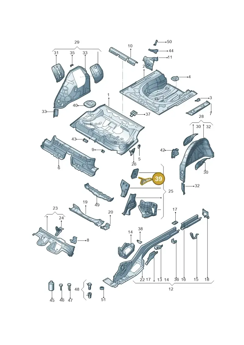 3Q0803876 — Volkswagen Passat (2018-2022) diagram 589803200, position 39