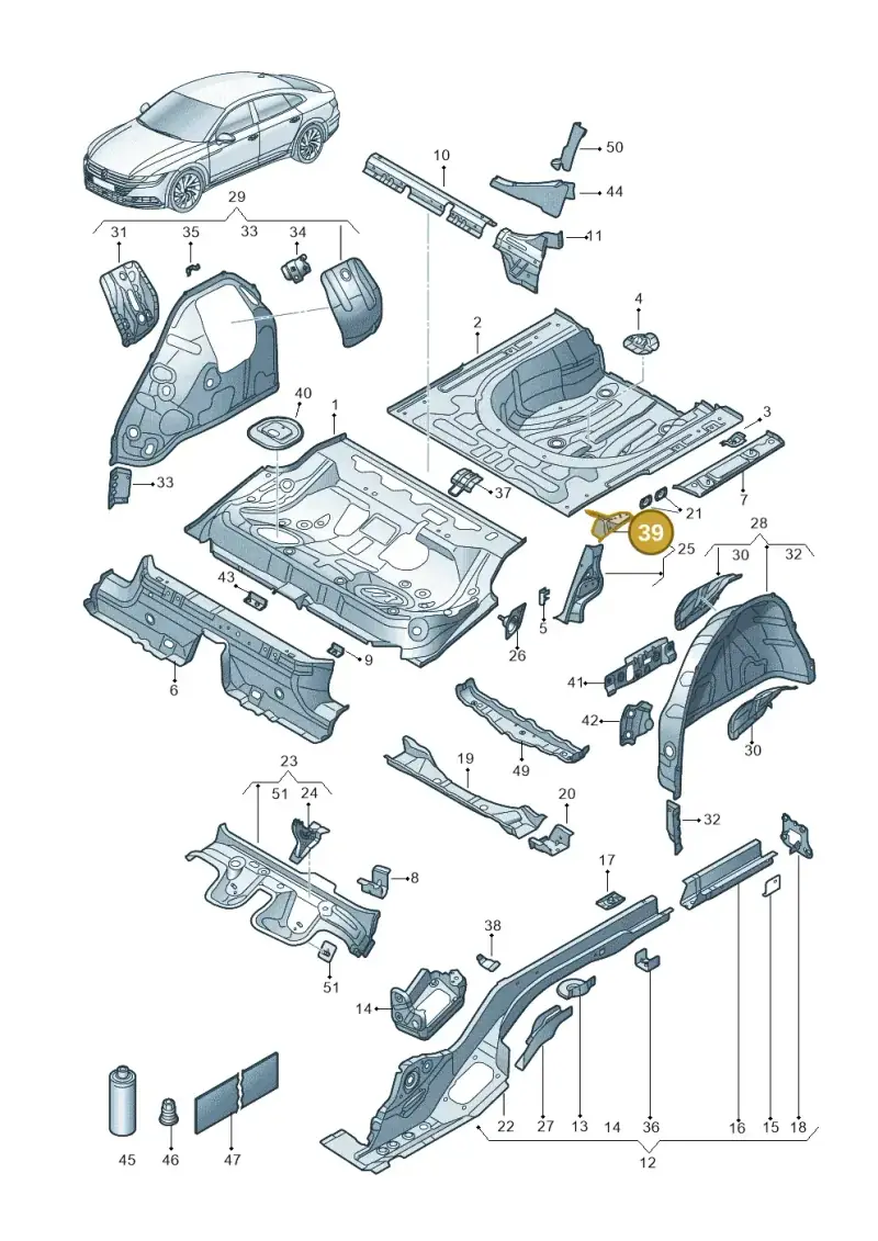 3Q0803876 — Volkswagen Arteon (2017-2023) diagram 828803200, position 39