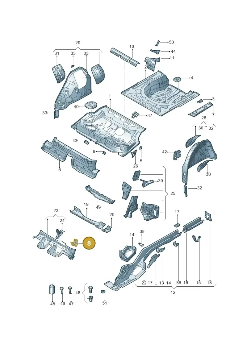 3Q0804865 — Volkswagen Passat (2018-2022) diagram 589803200, position 8