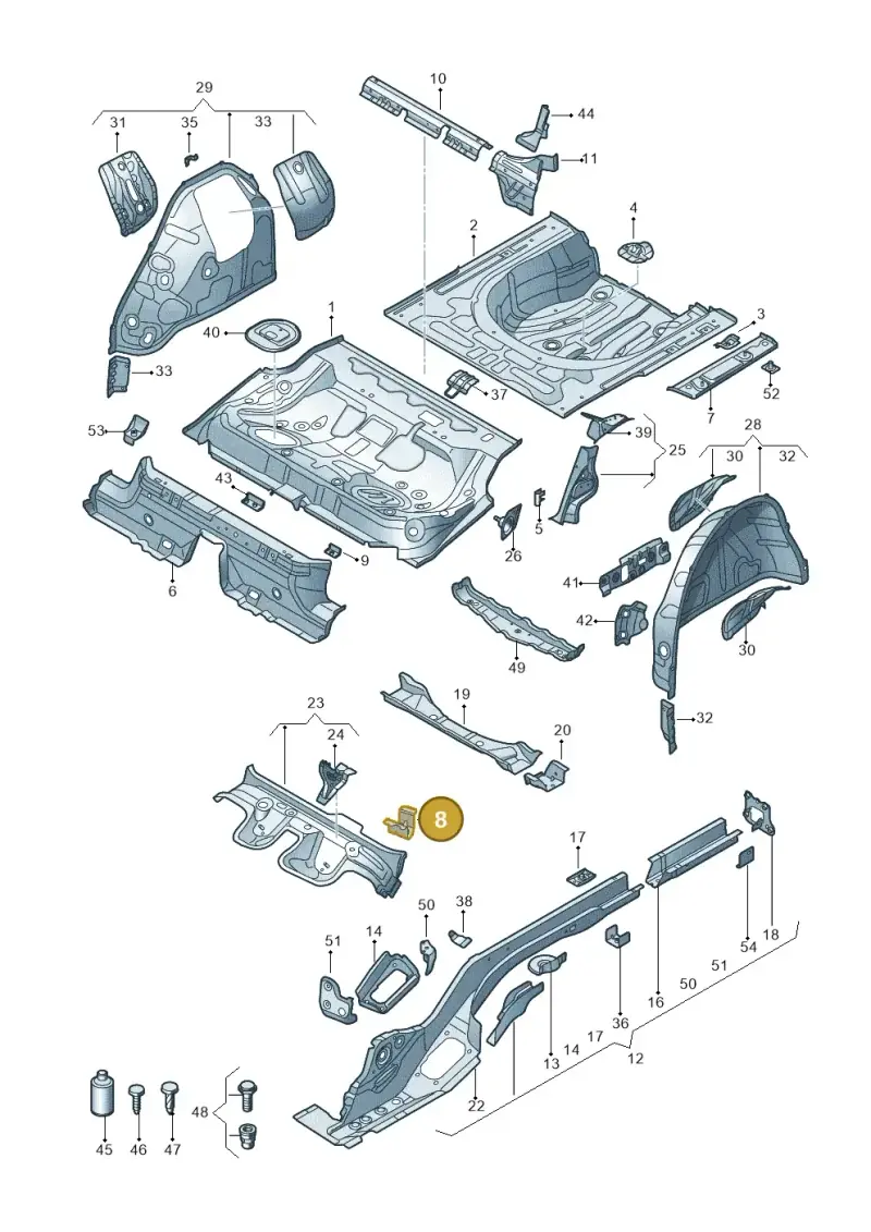 3Q0804865A — Volkswagen Passat saloon (2014-2024) diagram 793803200, position 8