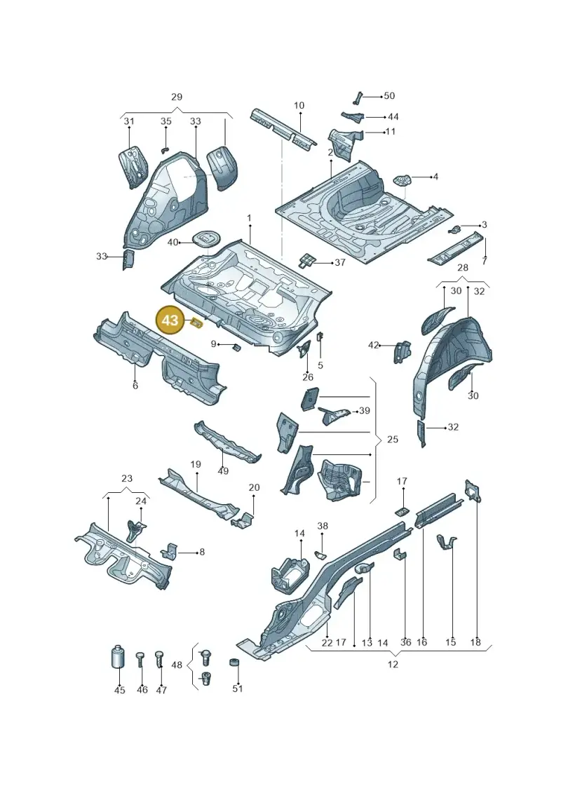 3Q0804866 — Volkswagen Passat (2018-2022) diagram 589803200, position 43