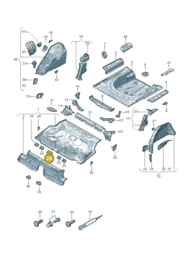 3Q0804866 — Volkswagen Passat estate (2023-) diagram 3j0803350, position 28