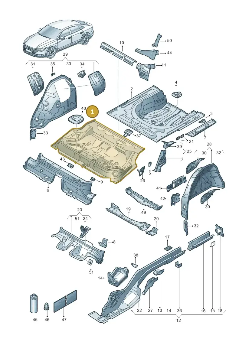 3Q0813115 — Volkswagen CC Fastback (2018-) diagram 828803200, position 1