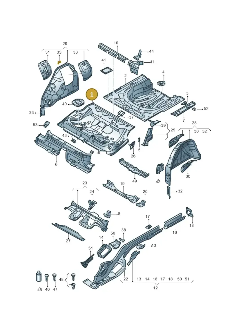 3Q0813115 — Volkswagen Magotan 2.0 (2016-) diagram 875803020, position 1