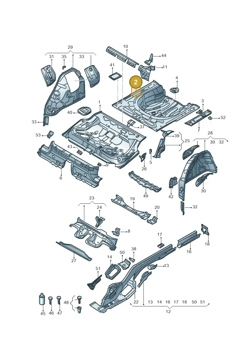 3Q0813116A — Volkswagen Magotan 2.0 (2016-) diagram 875803020, position 2