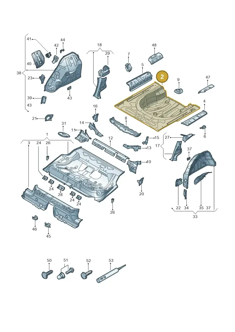 3Q0813116A — Volkswagen Passat estate (2023-) diagram 3j0803350, position 2