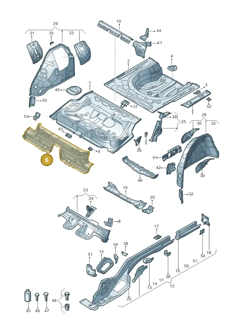 3Q0813147 — Volkswagen Passat saloon (2014-2024) diagram 793803200, position 6