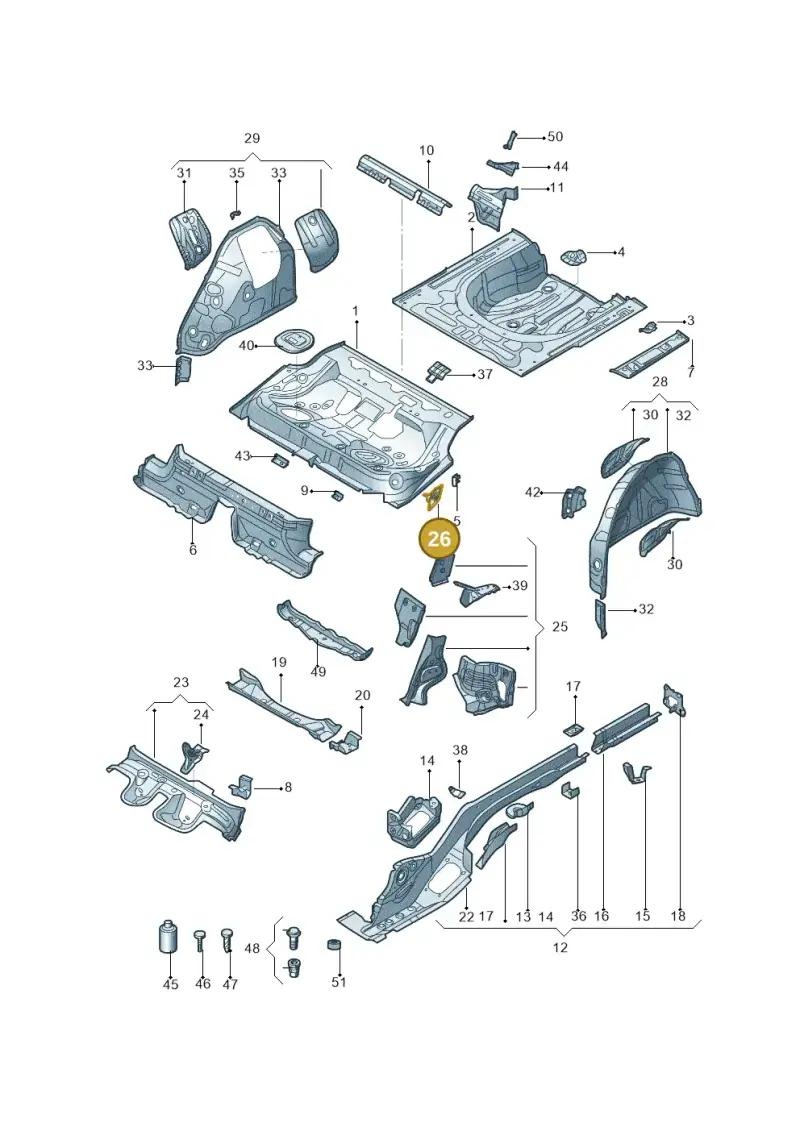 3Q0813722 — Volkswagen Passat (2018-2022) diagram 589803200, position 26