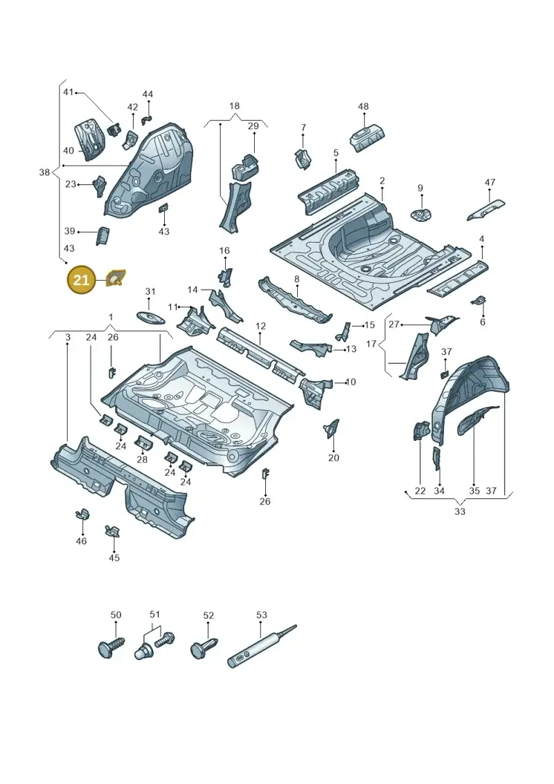 3Q0813722 — Volkswagen Passat estate (2023-) diagram 3j0803350, position 21