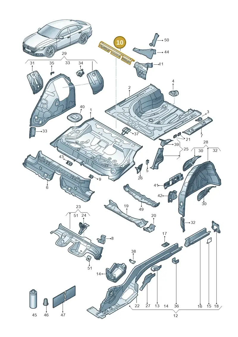 3Q0814153A — Volkswagen Arteon (2017-2023) diagram 828803200, position 10