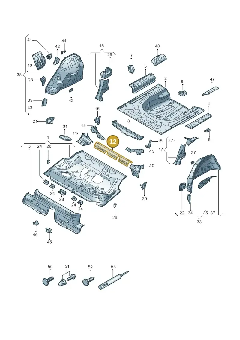 3Q0814153A — Volkswagen Passat estate (2023-) diagram 3j0803350, position 12