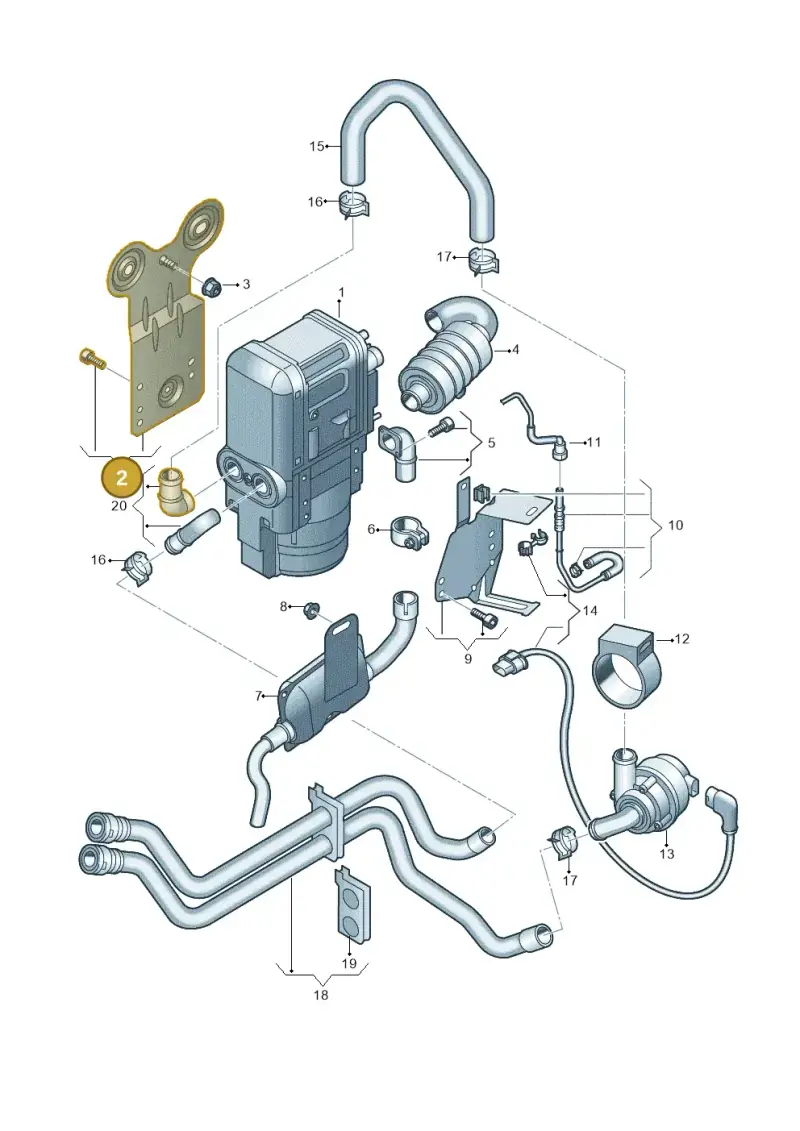 3Q0819595A — Volkswagen Arteon (2017-2023) diagram 746819700, position 2