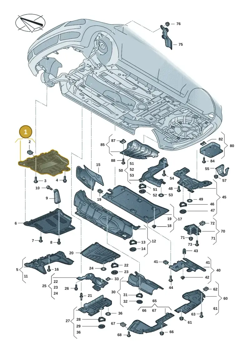 3Q0825236C — Volkswagen Caddy Maxi Kombi (2020-2024) diagram 2ka825000, position 1