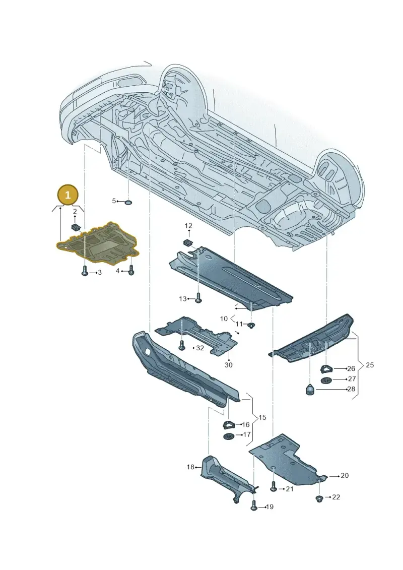 3Q0825236C — Volkswagen Golf 2.0 BlueMotion (2019-2024) diagram 746825200, position 1