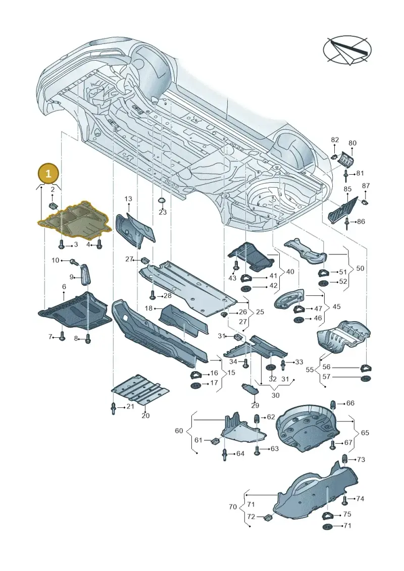3Q0825236C — Volkswagen Arteon (2017-2023) diagram 793825000, position 1