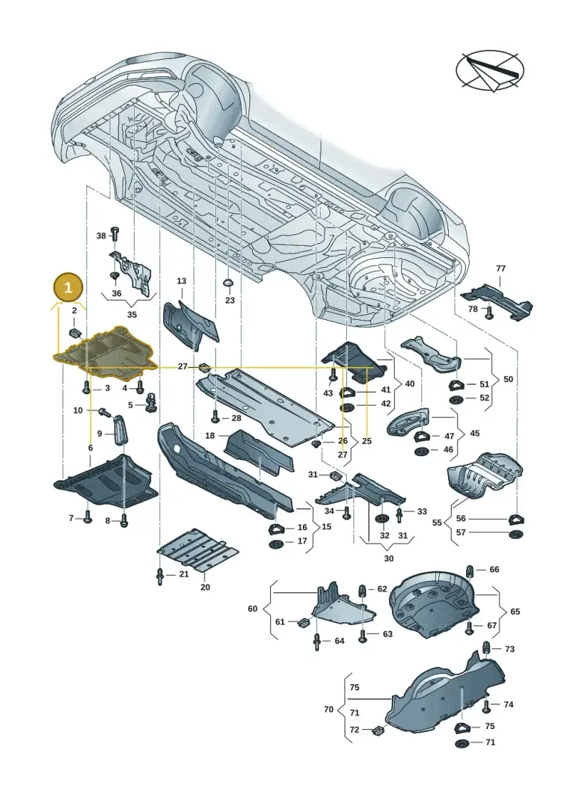 3Q0825236C — Volkswagen Passat estate (2023-) diagram 3j0825000, position 1