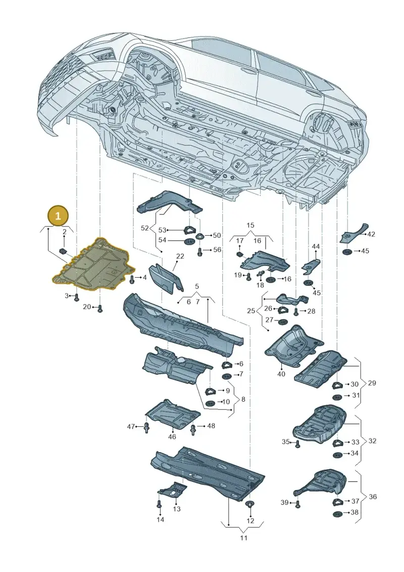3Q0825236D — Volkswagen T-Roc BlueMotion (2017-2024) diagram 813825000, position 1
