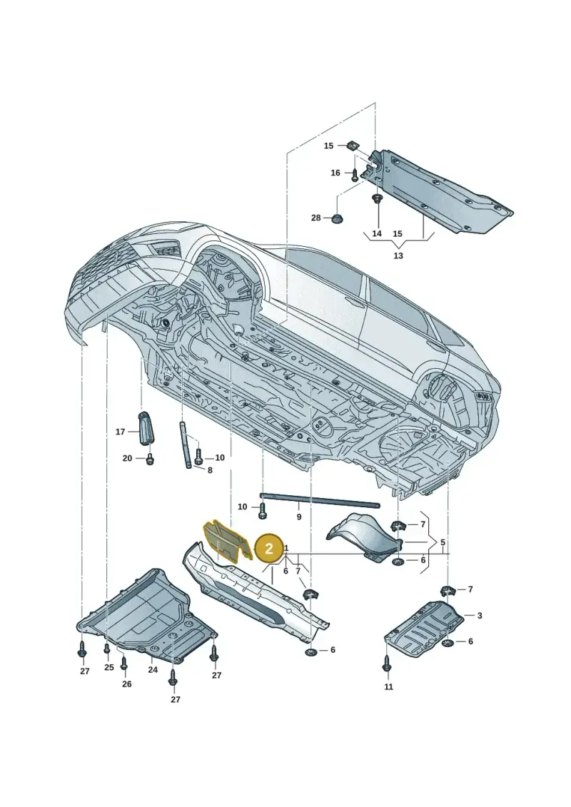 3Q0825469 — Volkswagen T-Roc convertible 1.5 (2019-2024) diagram 2gk825000, position 2