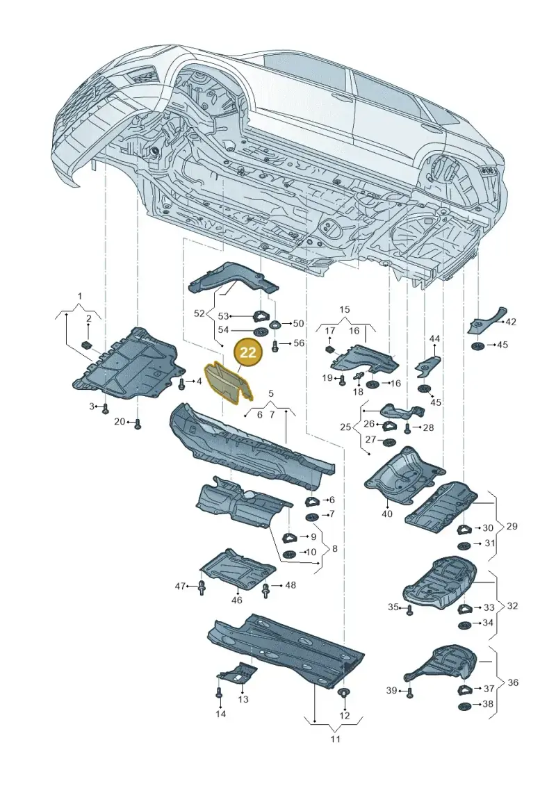 3Q0825469 — Volkswagen T-Roc BlueMotion (2017-2024) diagram 813825000, position 22