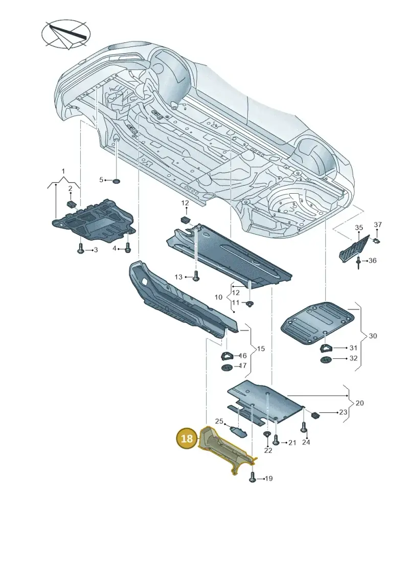 3Q0825635 — Volkswagen Passat (2018-2022) diagram 793825200, position 18