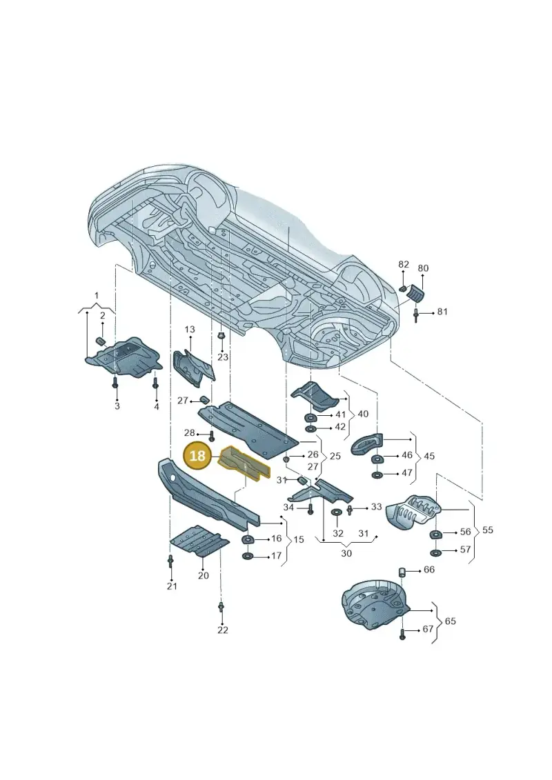 3Q0825635 — Volkswagen CC Fastback (2018-) diagram 826825010, position 18