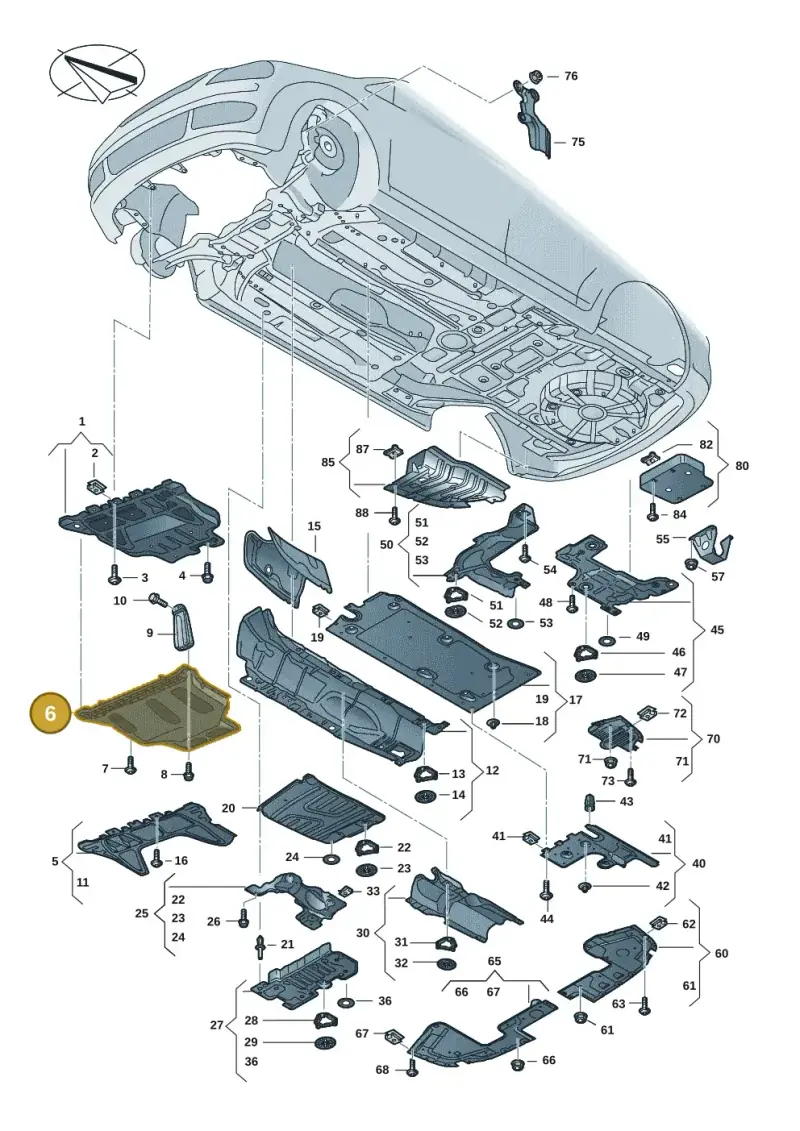 3Q0825901B — Volkswagen Caddy Maxi Kombi (2020-2024) diagram 2ka825000, position 6