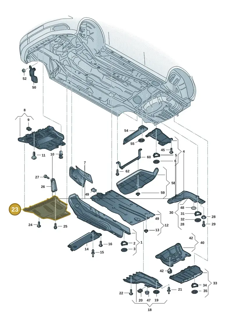 3Q0825901B — Volkswagen Golf 2.0 BlueMotion (2019-2024) diagram 5h0825000, position 23