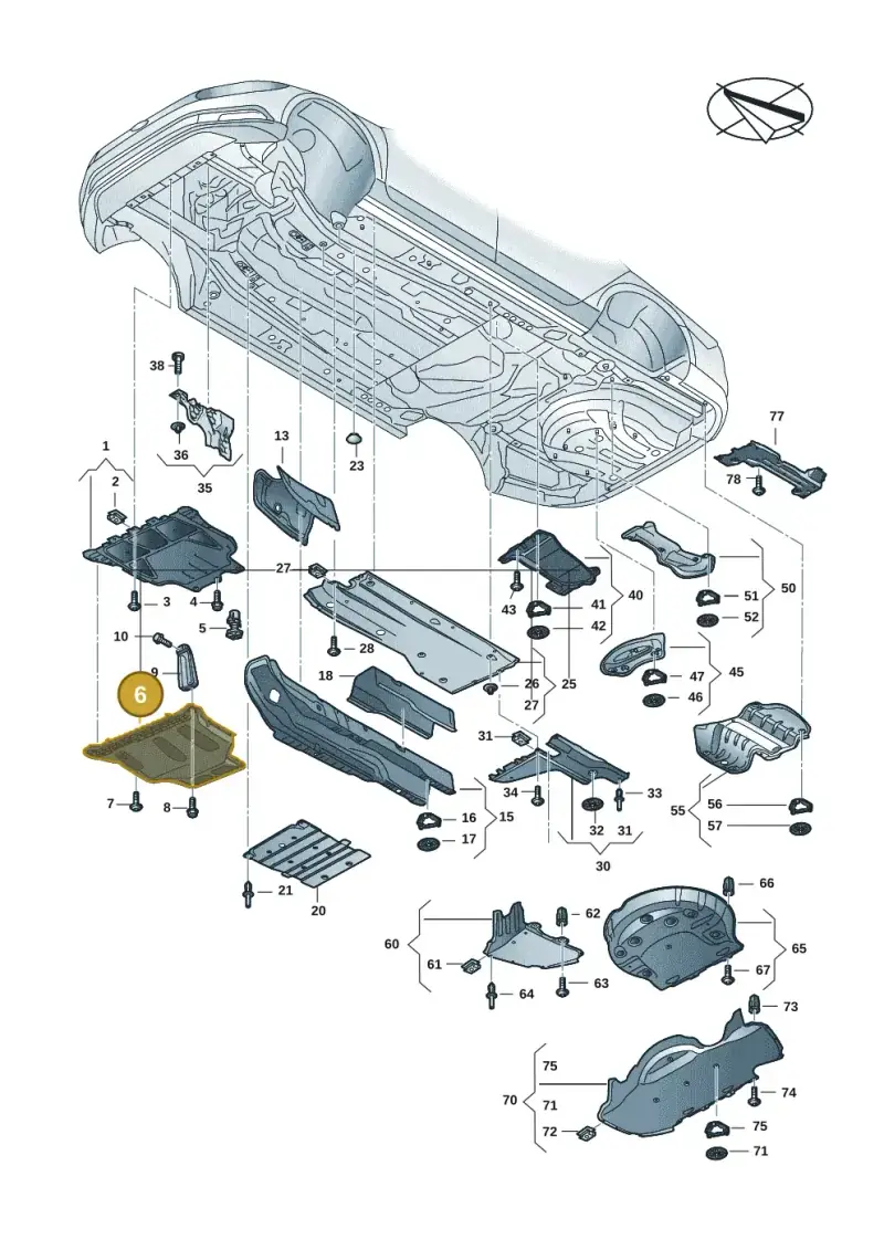 3Q0825901B — Volkswagen Passat estate (2023-) diagram 3j0825000, position 6