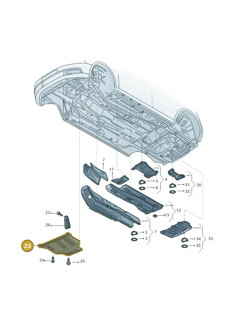 3Q0825902A — Volkswagen Golf 1.6 (2015-2019) diagram 867825000, position 23