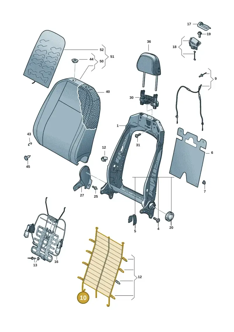 3Q0881703A — Volkswagen T-Roc convertible 1.5 (2019-2024) diagram 2gk881500, position 10