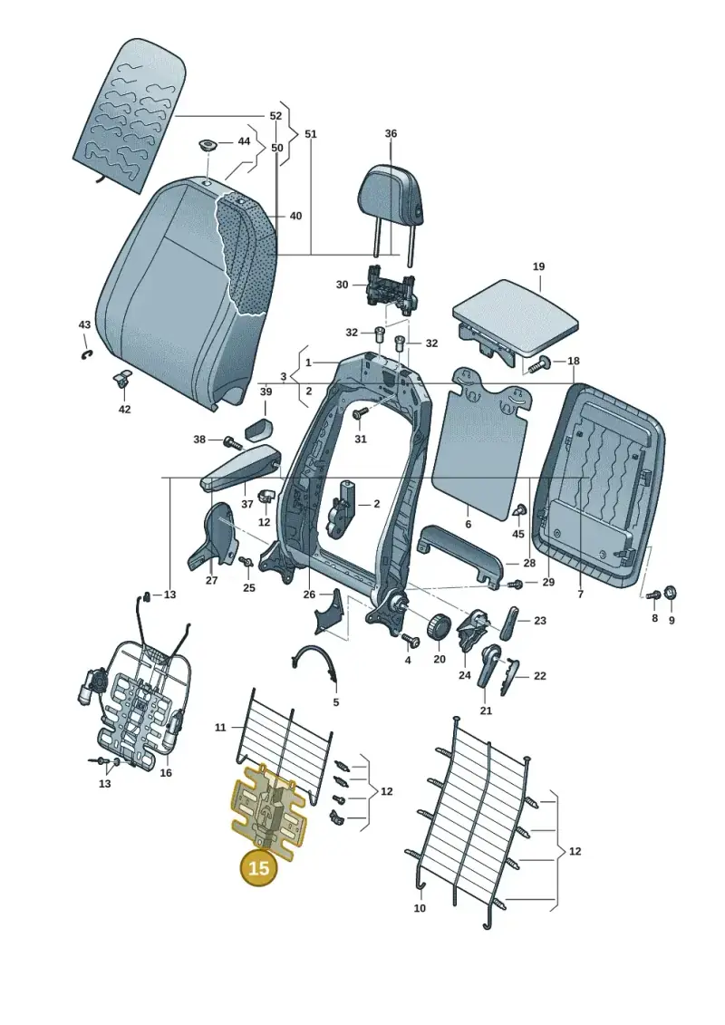 3Q0881879 — Volkswagen Caddy Maxi Kombi (2020-2024) diagram 2ka881500, position 15