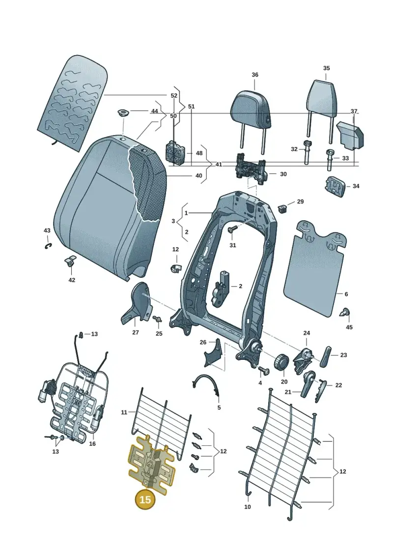 3Q0881879 — Volkswagen Golf 2.0 BlueMotion (2019-2024) diagram 5h0881500, position 15