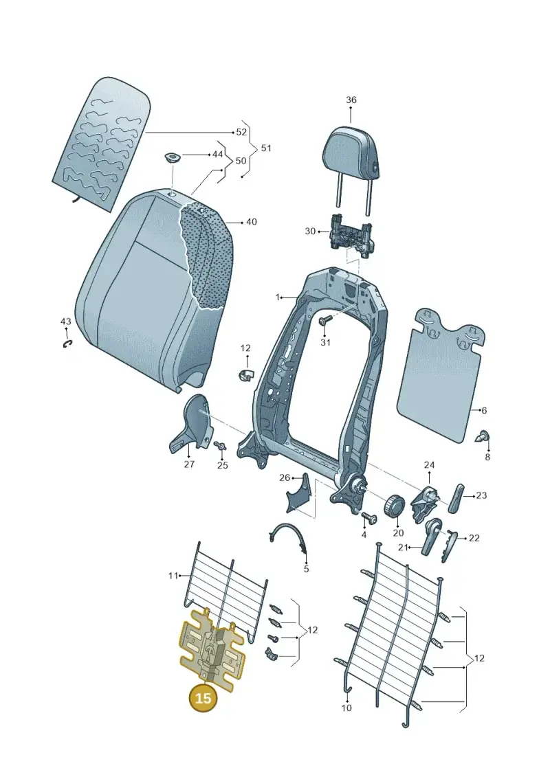 3Q0881879 — Volkswagen T-Cross 1,0 (2018-2024) diagram 813881500, position 15