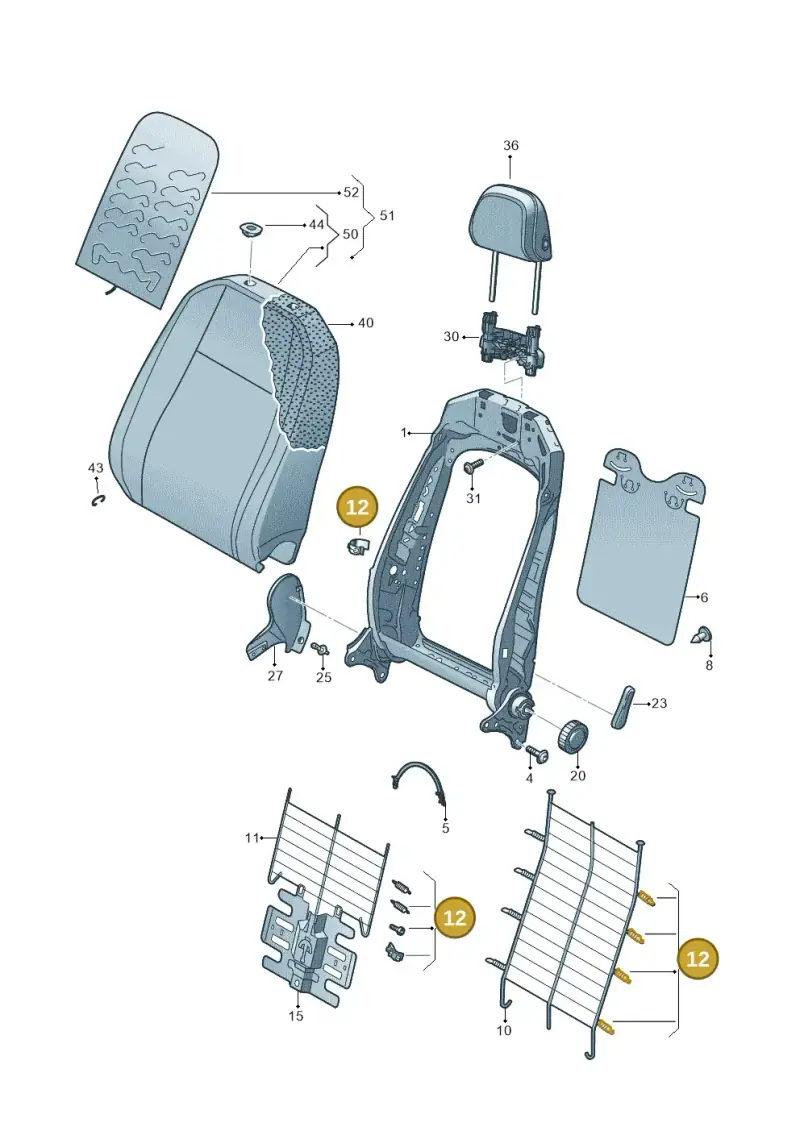 3Q0898955 — Volkswagen Taigo (2021-2024) diagram 837881500, position 12