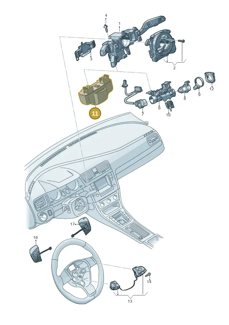 3Q0905861B — Volkswagen T-Roc BlueMotion (2017-2024) diagram 746953500, position 11