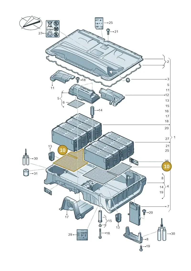 3Q0907352 — Volkswagen Passat saloon (2014-2024) diagram 793915500, position 10