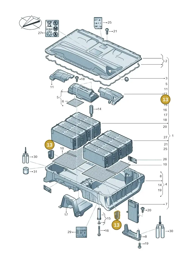 3Q0911457A — Volkswagen Passat saloon (2014-2024) diagram 793915500, position 13