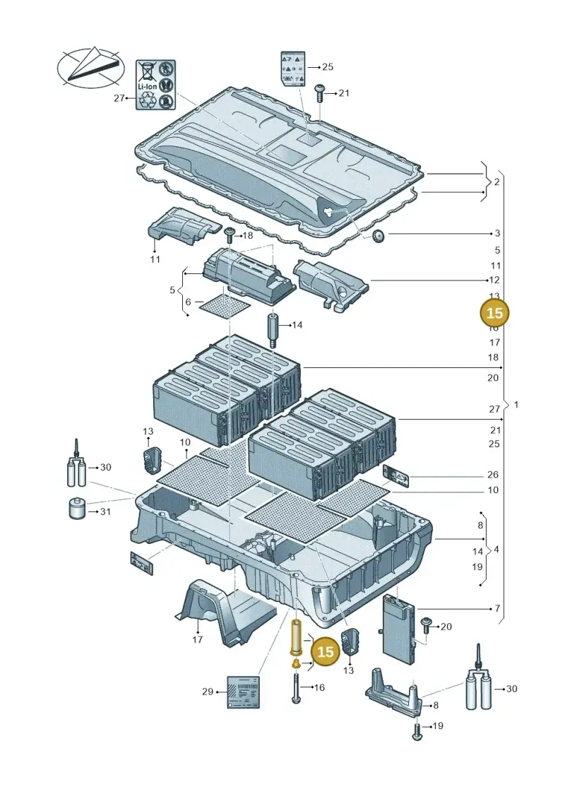 3Q0915820 — Volkswagen Passat saloon (2014-2024) diagram 793915500, position 15